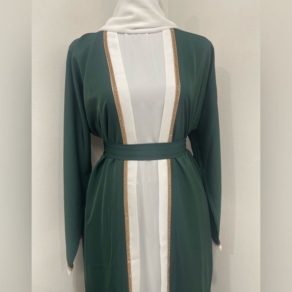 Dresses & Skirts - Beautiful Dark Emerald Green 4 Pc Abaya/Kimono